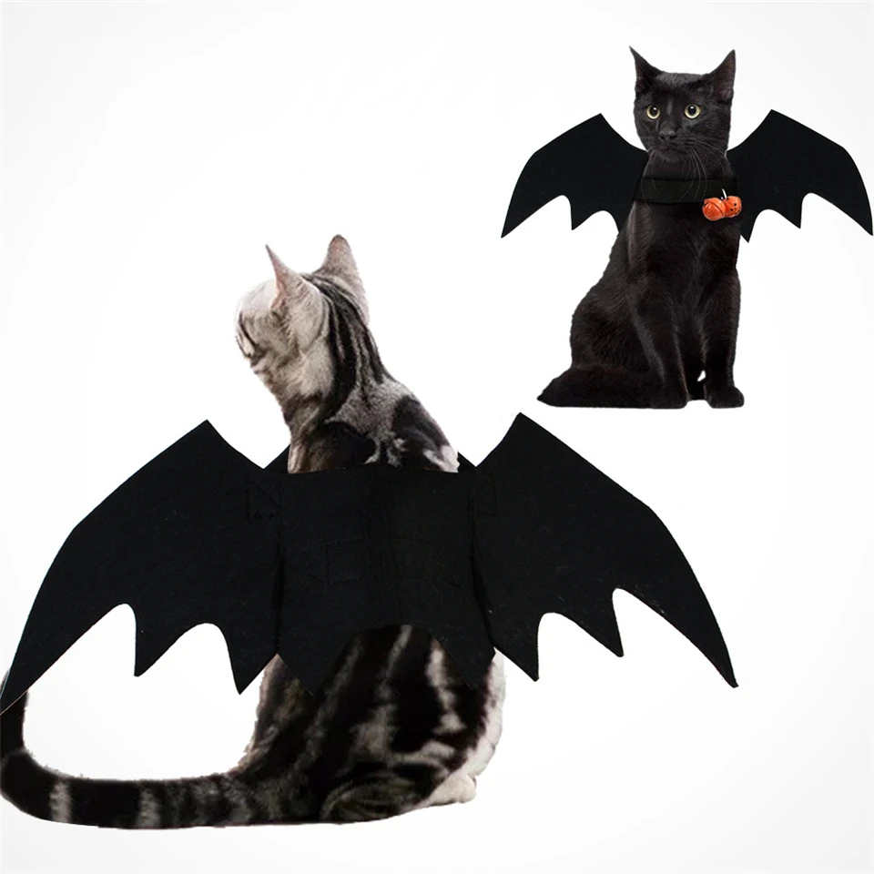 Хэллоуин для домашней собаки костюмы крылья летучей мыши вампир черный милый нарядный наряд Хэллоуин для домашней собаки Костюм Кошки наряды реквизит
