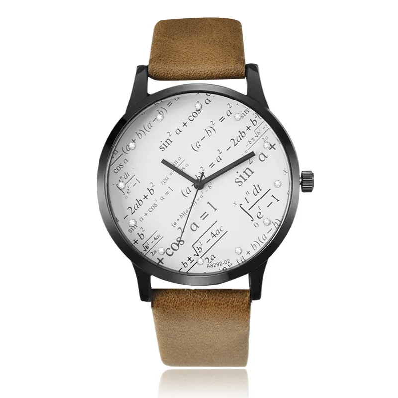 Мужские часы Relogio Masculino Miler модные геометрические математические часы с узором Универсальные мужские часы с кожаным ремнем Homme