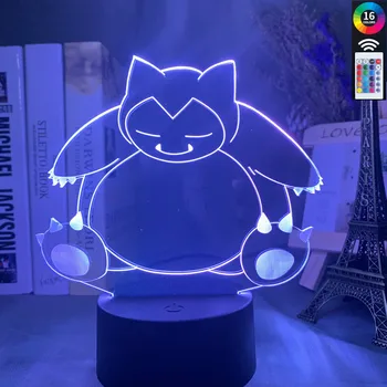 

3d Night Lamp Snorlax Figure Kids Boy Bedroom Atmosphere Touch Sensor Usb Desk Nightlight Game Pokemon Go Kabigon 3d Night Light
