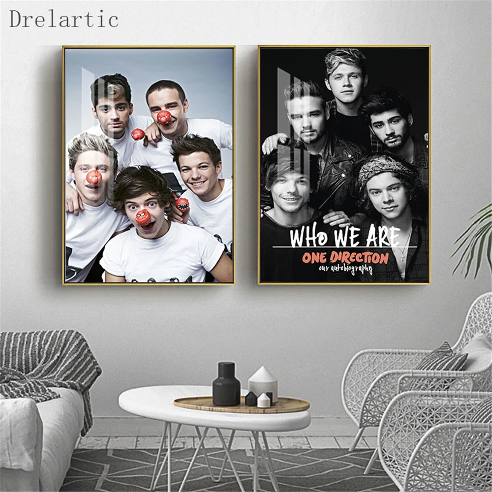 Способа изготовленный на заказ Печать холсте One Direction ткань настенный Шелковый