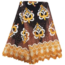 Африканский Анкара воск с кружевной вышивкой, высокое качество воск кружево хлопок воск печати ткань для платья