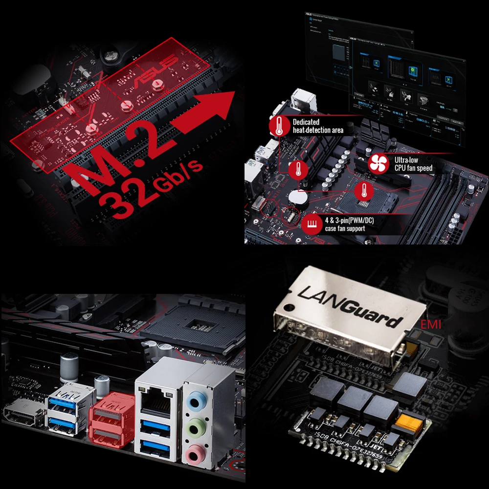 ASUS Материнская плата DDR4 PRIME X370-A AMD AM4 ATX 3200MHz M2 PCie SATA