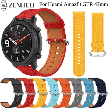 

22mm Leather Bands for Xiaomi Huami Amazfit Stratos 2/2S Watch Strap Watchband for Huami Amazfit GTR 47mm Wristband