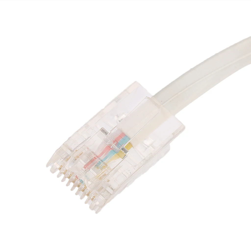 1pc Home Office Telephone Extension Line Cable Phone Wire Jack RJ45 To RJ11