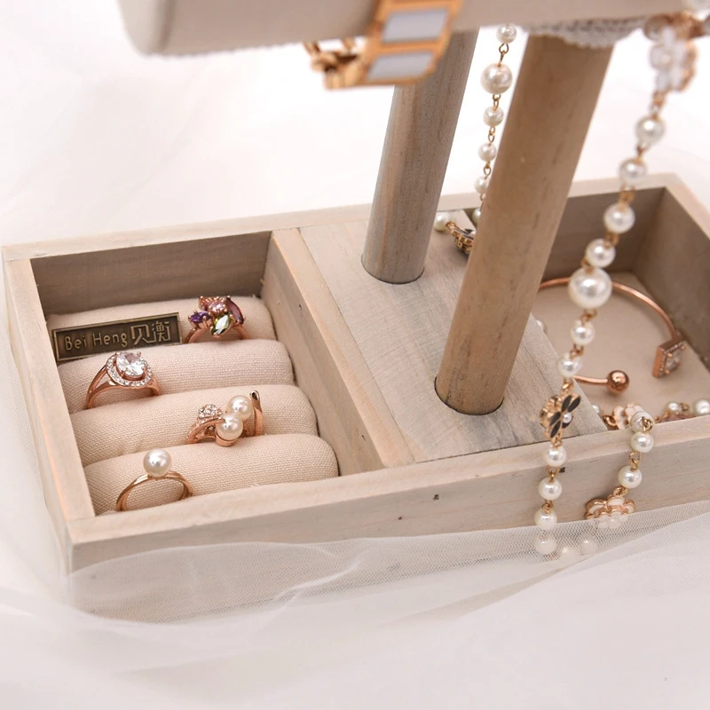 Plain Unpainted Wooden T-Bar Earrings Necklace Bracelet Jewelry Display Holder Stand for Jewelry Packaging Display