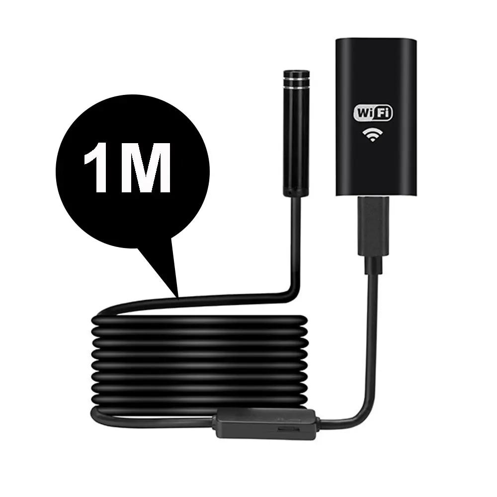 1m 8LED инструмент для чистки ушей бороскоп портативный эндоскоп прочные компьютеры камера Черный практичный эндоскоп мобильные телефоны фотографии - Цвет: 1m