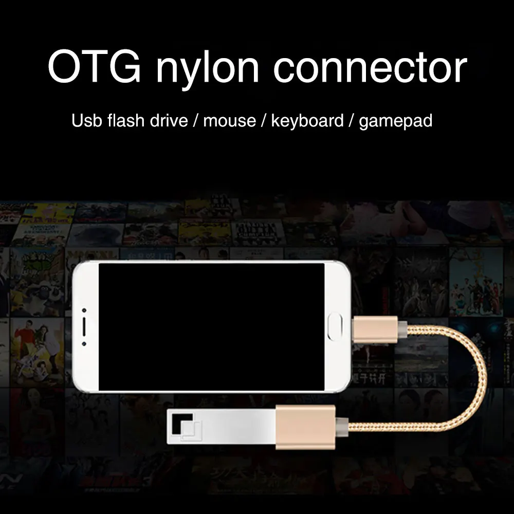 Кабель-адаптер type-C к USB 18 см OTG нейлоновый Женский конвертер адаптер синхронизация данных Передача для Xiaomi U диск Мышь Клавиатура