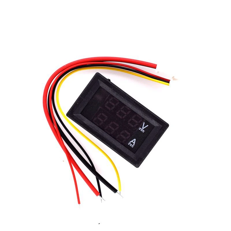 Цифровой вольтметр Амперметр постоянного тока 0-100 в 5A, двойной дисплей, детектор напряжения, панель измерителя тока, амперметр, 0,28 дюймов, красный, светодиодный