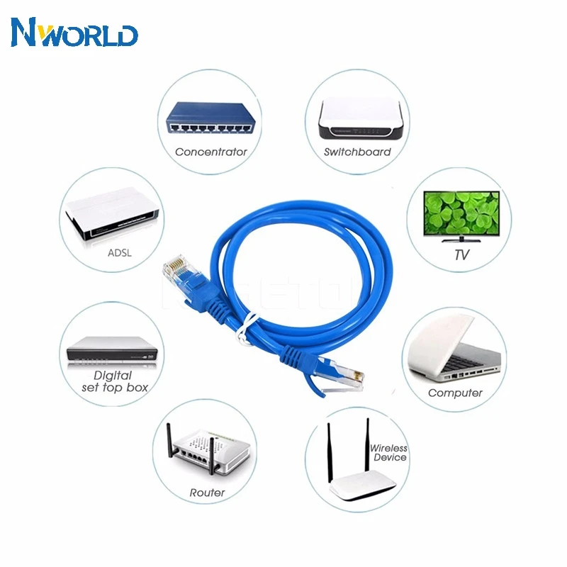 Высококачественный сетевой UTP кабель 1 м 2 3 5 10 20 Cat CAT5E плоский Ethernet RJ45