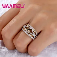 Extron Love Ring for Woman, 925 Sterling Silver Document, Shining Cubic Zwords on Bowvétérans t, Letter 8 Eternity Promise, Girlfriend Jewelry 5