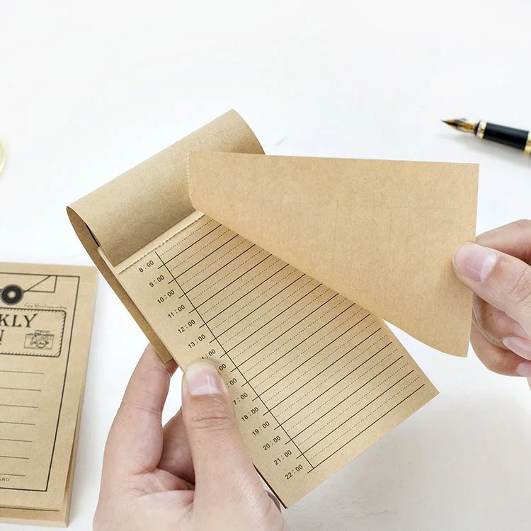 

50pcs/pack Karft Paper Retro Loose Leaf Memo Sheets Stationery Bookmark Post Sticky Notes Decoration Memo Pads Office Supplies