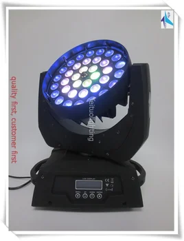 

H-2pcs ring control zoom RGBW 4in1 led wash 36x10w led beam moving head light stage wedding lighting with flight case