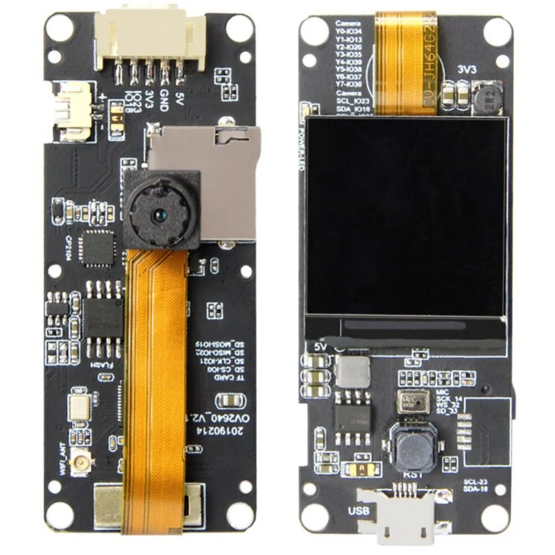 

TTGO T-Camera Plus ESP32-DOWDQ6 8MB SPRAM Camera Module OV2640 1.3 Inch Display Rear Camera Fish-eye Lens / Normal Lens