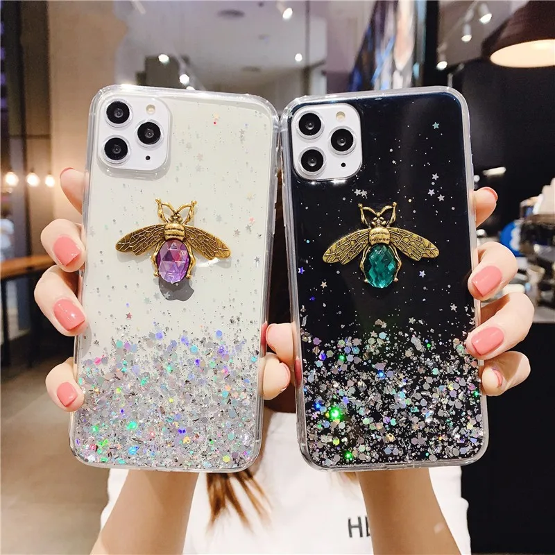 Luxury 3D Diamond Bee Glitter Silicone Soft Phone Case For Vivo Y81 Y83 Pro Y85 Y91 Y95 Y93 Y97 Cover Shell | Мобильные телефоны и