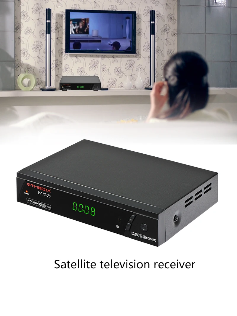 GTMEDIA V7 PLUS рецептор 1080P Full HD DVB-S2 DVB-T2 обновления спутниковый ТВ приемник Поддержка Cccam H.265 Newam Youtube DRE