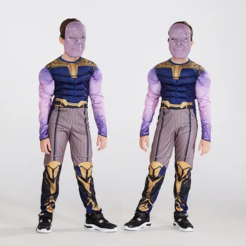 

2020 Child Boys Muscle Thanos Costume Movie Infinity War Super Villain Kids Halloween Fancy-Dress Carnival Party Cosplay Costume