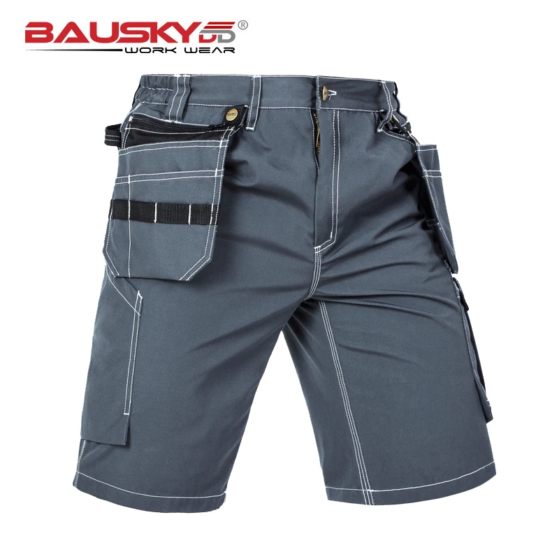 Men's Work Pants Short Workwear Trousers Mult-functional Tool Pockets Durable And Wear-resistant Summer Free Shipping | Безопасность