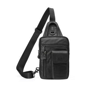 

MVA men's Messenger bag men's shoulder bag men's chest bag Messenger bag men's chest bag strap leather 8871