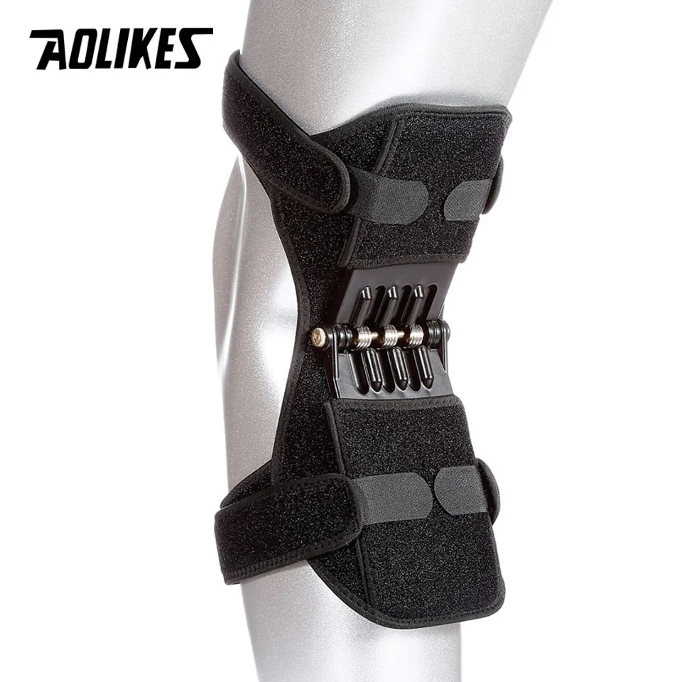 

AOLIKES Joint Support Knee Pad Breathable Non-slip Lift Pain Relief For Knee Power Spring Force Stabilizer Knee booster For Elde