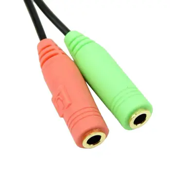 

2 In 1 Splitter Cable Adapter 4 Pole 3.5mm Audio Earphone Computer Headphone For PC Mic Aux Jack Female to G1I8