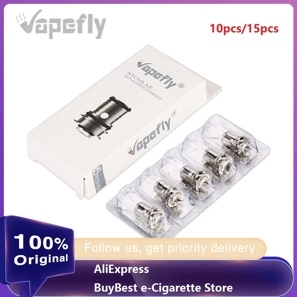 Катушка Vapefly Nicola 10 шт. 15 0 6 Ом/1 8 Ом катушка BVC для атомайзера Tank Huge Cloud