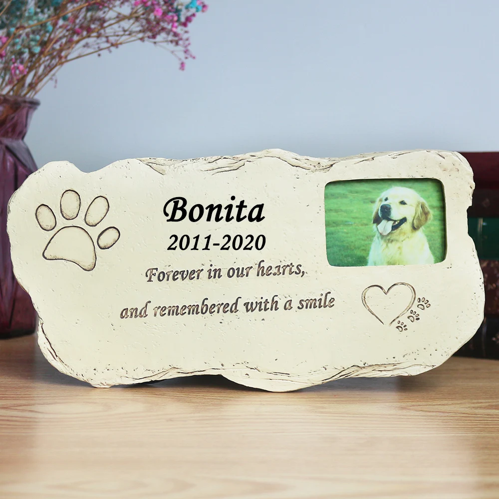 Customizable Photo Frame Gravestone for Dogs Doggie Memorial