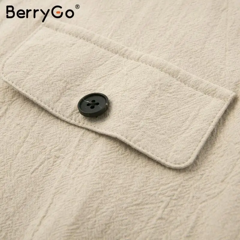 BerryGo, женские платья, мини-рубашки, платья с рукавом-фонариком и пуговицами, кружевные льняные платья, винтажные весенние платья, платья vestidos