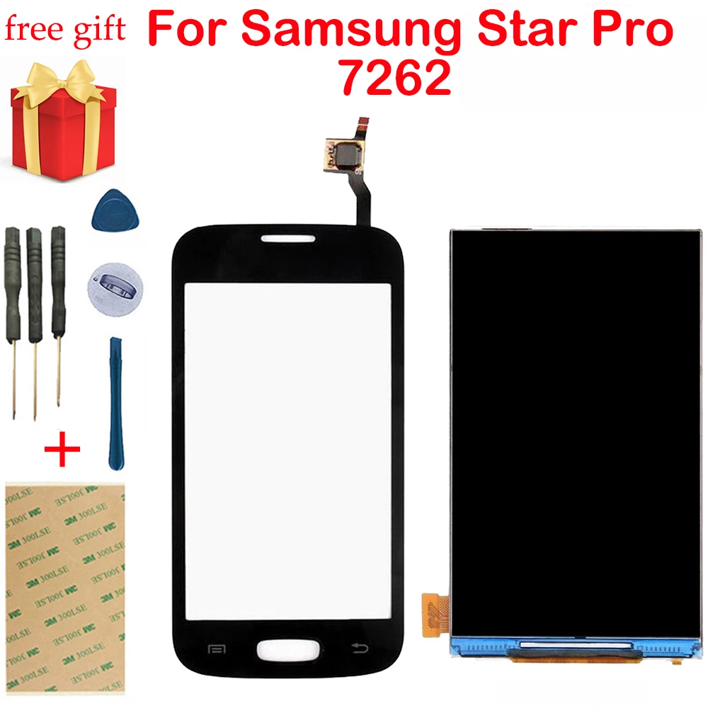 Для samsung Star Pro S7262 7262 GT-S7262 S7260 7260 GT-S7260 ЖК-дисплей монитор экран+ сенсорный экран дигитайзер сенсор стекло