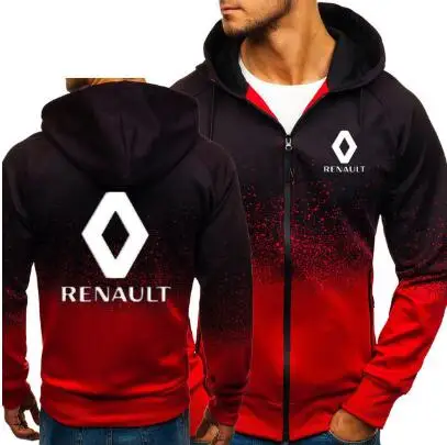 Мужская толстовка с капюшоном, пальто Renault, флисовые толстовки, тонкие куртки, толстовка, кардиган с логотипом Renault, Мужская одежда, пальто - Цвет: Красный