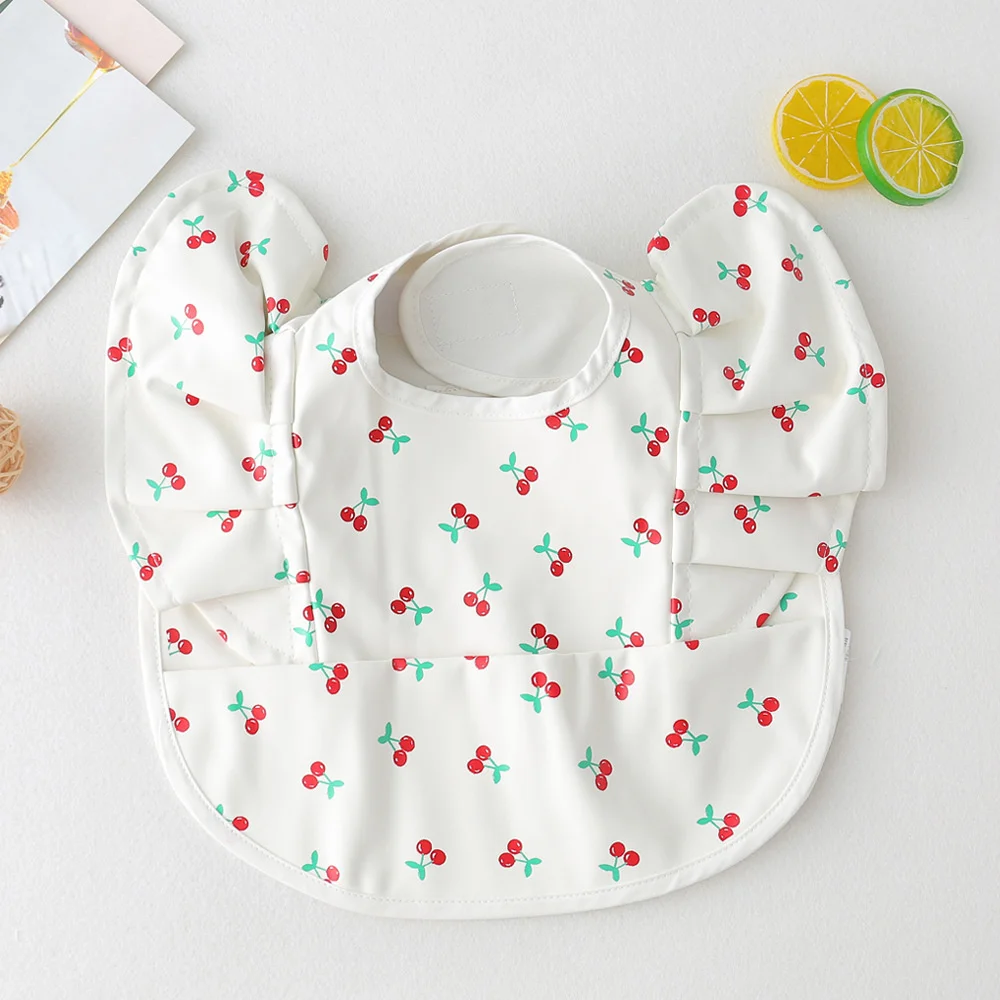 Baby Bibs Waterproof Infant Eating Apron Sleeveless Wings Art Smock for Kids Baby Stuff Chest Protection Feeding Bibs 0-3T baby accessories bag	