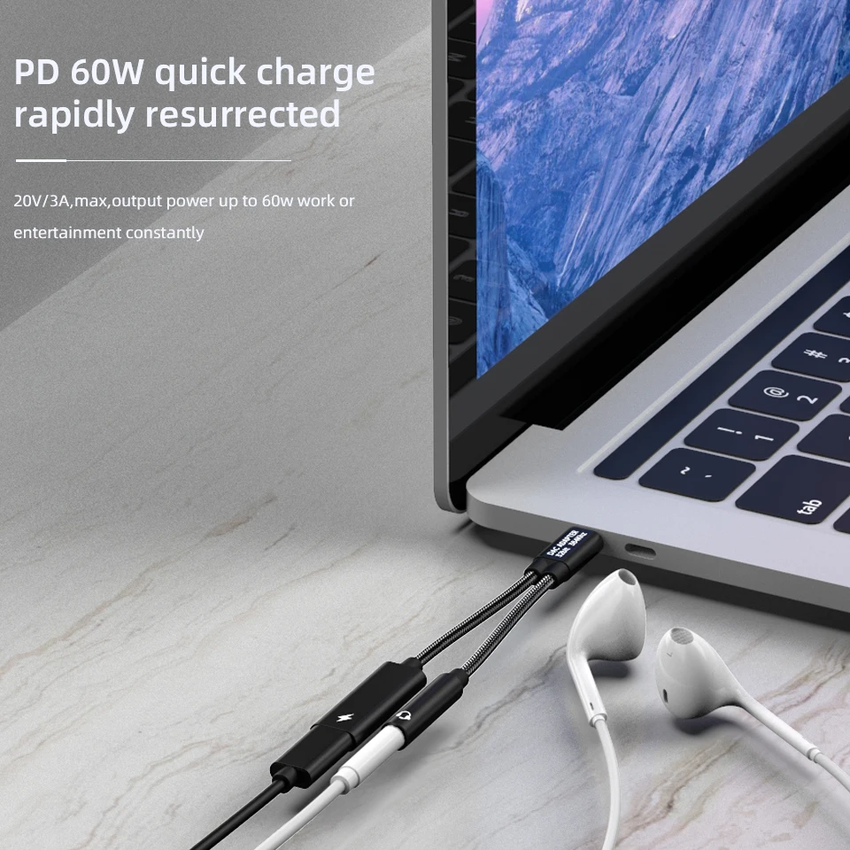USB to 3.5mm Adapter Type C to 3.5mm Adapter 2 In 1 USB C To 3.5mm Headphone Jack Adapter Type C Charge Audio Aux Adaptor for Samsung S20 Ultra Note 20 10 Plus S21 Ipad Pro
