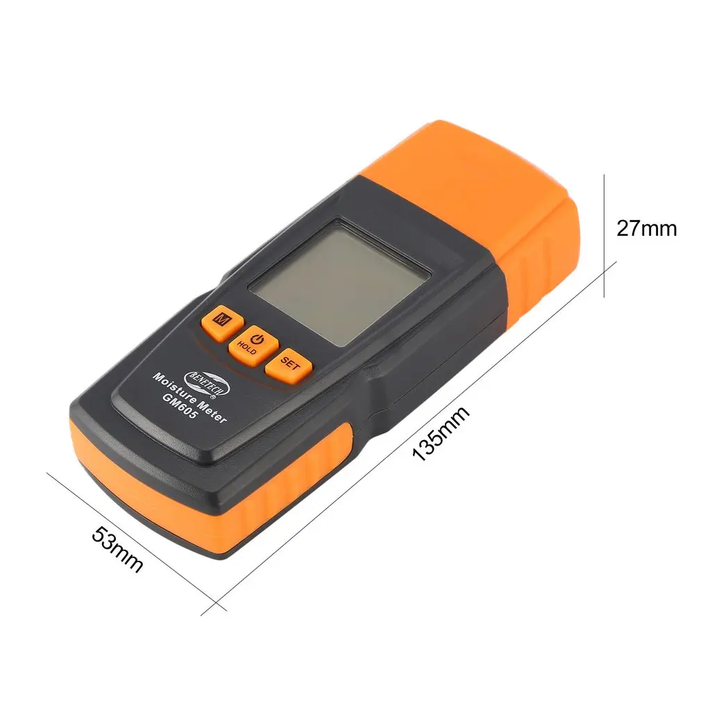 GM605 цифровой ЖК-дисплей измеритель влажности древесины тестер влажности древесины бумага дерево влажной детектор 2 булавки гигрометр