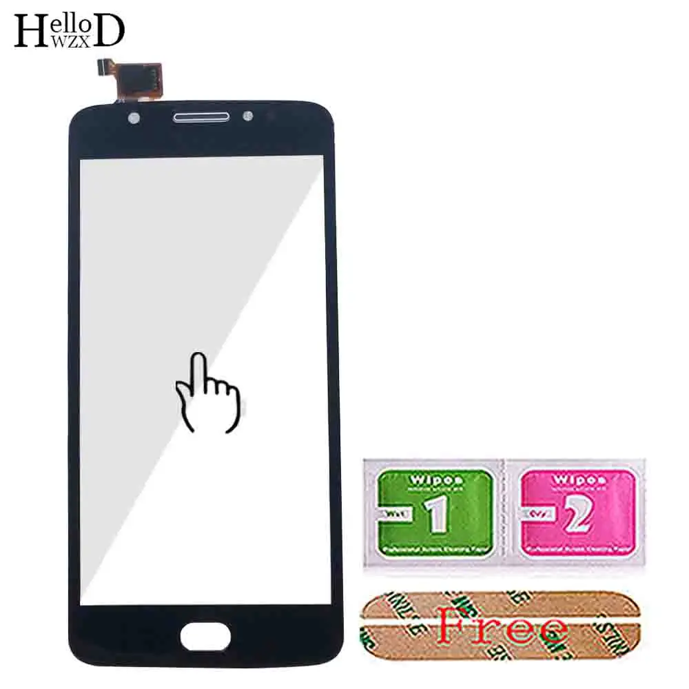 Black No Tools Сенсорный экран для Motorola Moto E4 XT1762 XT1763 XT1766 XT1767 сенсорный экран дигитайзер панель объектив сенсор Переднее стекло инструменты 3M клей - Цвет: Black No Tools