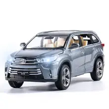 Горячая 1:32 Масштаб колеса литья под давлением автомобиля toyota Highlander suv металлическая модель с светильник и звуком вытяните назад игрушки коллекция для подарков