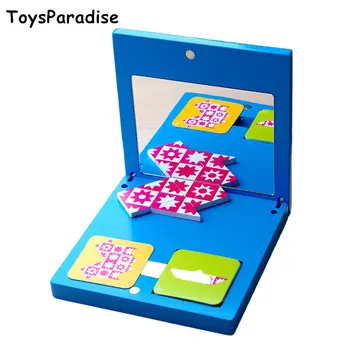 

Dropshipping Mirror Puzzle Box Wooden Toys For Kids Mathematical Space Geometric Training Educational Toys Teaching Aids