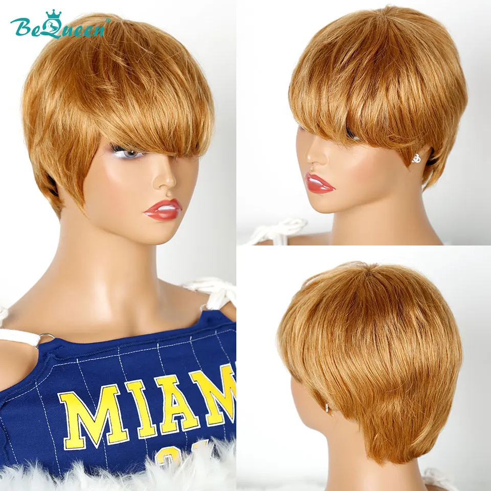 Bequeen Brazilian Pixie Cut Wig Human Hair Cheap Colored Short Human