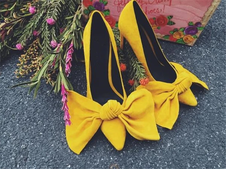 Туфли-лодочки с бантом; женская обувь на высоком каблуке; женские вечерние туфли; scarpe donna; модные туфли с острым носком; sapato feminino Zapatos De Mujer