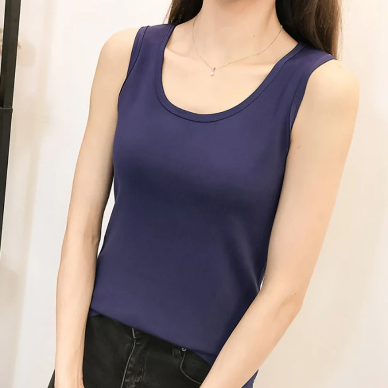 

Warm Vest Solid Color Inner Wear Sleeveless Round Neck Winter Bottoming Top Hot Selling Vetements Femmes