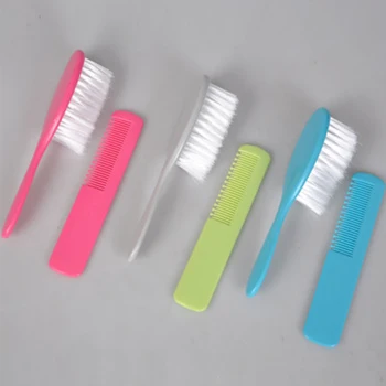 

2Pcs/set Baby Comb Newborns Soft Hair Brush Comb Set Boys Girls Hair Care Massage Scalp Product Kids 4 Colors Bathing Soft Combs