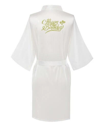 Women Sleepwear Silk Robe Birthday Girl Squad Kimono Robe Bathrobe Women Silk Birthday Robes Sexy Nightwear Satin Robe Ladies Dressing Gowns
