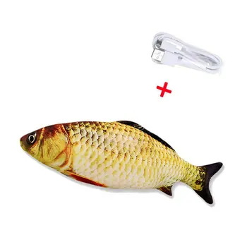 

Realistic Plush Toys Simulation Electric Doll Funny Fish Plush Cats Pet Toy Cat Wagging Fish USB Electric Moving Fish Gifts