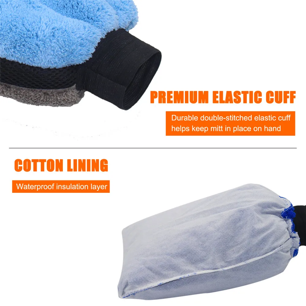 Перчатка для мытья машины кораллового флиса Чистящая рукавица короткая шерстяная рукавица щетка для мойки авто ткань легко мыть и сушить