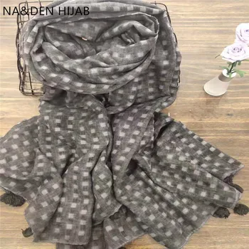 

Long bandana with tassels Big scarves Dot hijab Plain solid shawls Fashion Viscose Women soft scarf Muslim basic hijab 100pcs