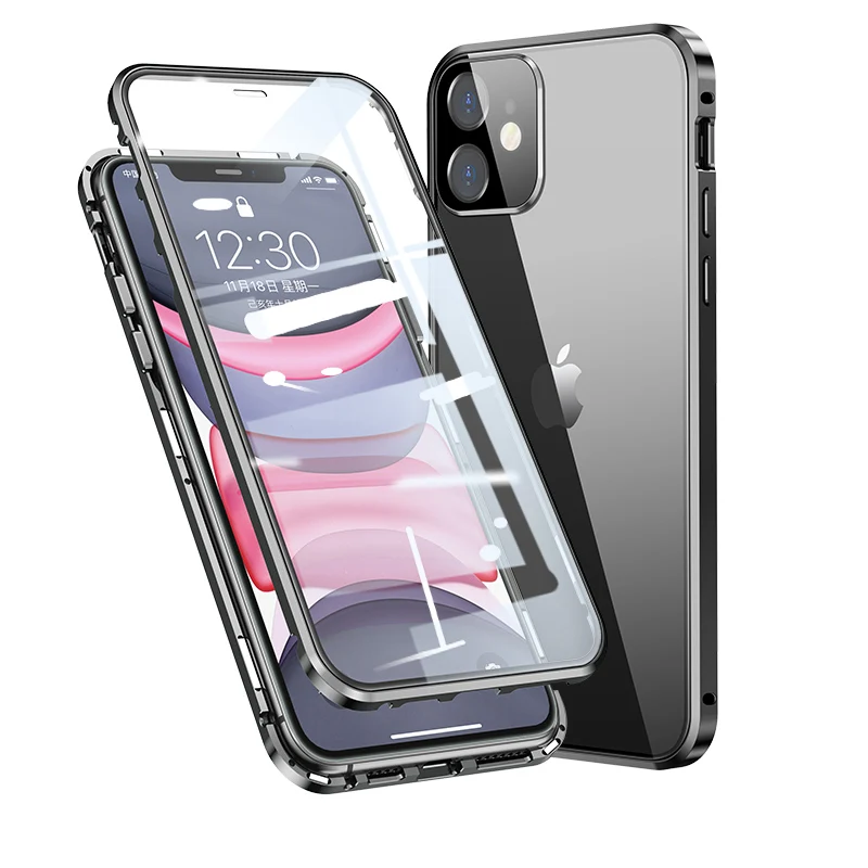 Metal Magnetic Case for iphone 11 case Bumper Glass Camera protection for iphone 11 pro max case cover coque fundas shell cases