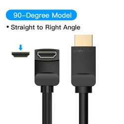 Premium Right-Angle 4K HDMI Cable with Adapter - 3m (90 Degree-AAR)