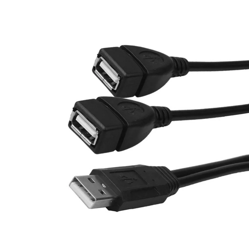 USB кабель питания для зарядного устройства Шнур-Удлинитель USB 2,0 A 1 штекер 2 двойной USB Женский концентратор данных адаптация питания