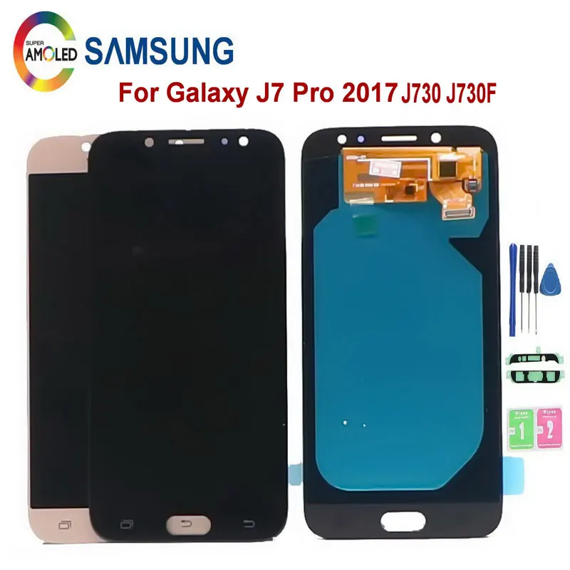 Super Amoled ЖК-дисплей для Samsung Galaxy J7 Pro 2017 J730 J730F дигитайзер сенсорного экрана в сборе