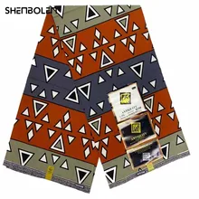 

African Print Wax Fabric New Fashion Anakra 100% Cotton Nigeria Real Wax Comfortable Fabric 6 Yards For Wedding