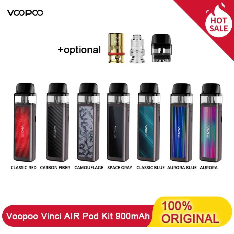 Оригинальный набор Voopoo Vinci AIR Vape Pod с аккумулятором 900 мА/ч система 4 мл катушкой RBA и