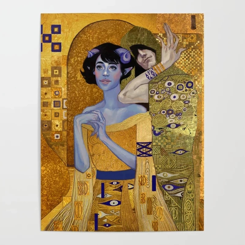 HD печатная Ретро Картина на холсте модульный Klimt Jester постер украшение для дома
